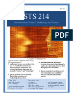 Introduction To Science, Technology and Society: Course Objectives