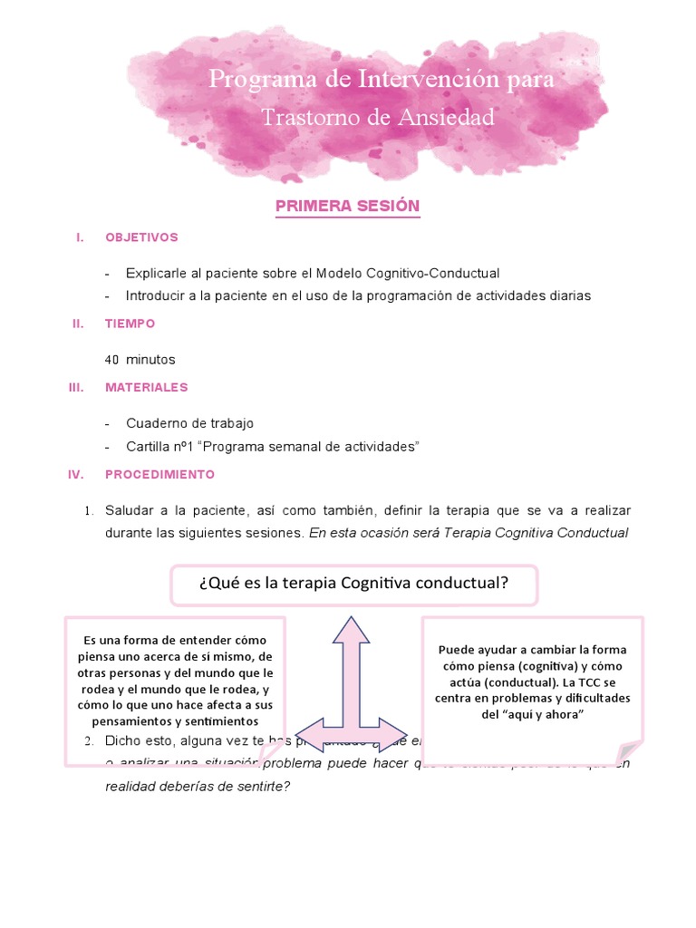 Programa de Intervención para Ansiedad | PDF | Terapia cognitiva | Ansiedad