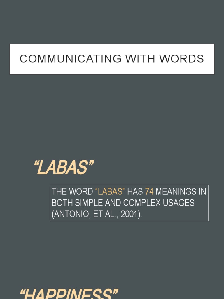 Communicating With Words | PDF | Symbols | Human Communication