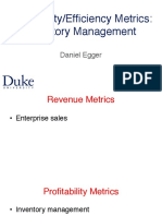 Profitability/Efficiency Metrics: Inventory Management: Daniel Egger