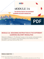 Module 3A: Designing Instruction in The Different Learning Delivery Modalities