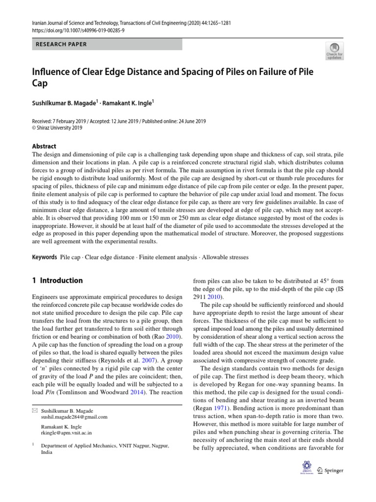 Influence of Clear Edge Distance and Spacing of Piles On Failure of ...