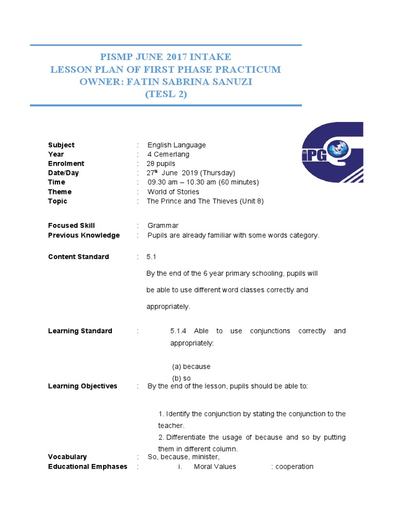 Lesson Plan: Conjunctions for Kids | PDF | Word | Teachers