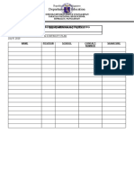 Department of Education: Benchmarking Activity Log Benchmarking Permit