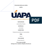 Tarea 2 Evaluación Psicométrica de La Personalidad.