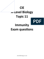 CIE A-Level Biology Topic 11 Immunity Exam Questions: Alevelbiology - Co.uk