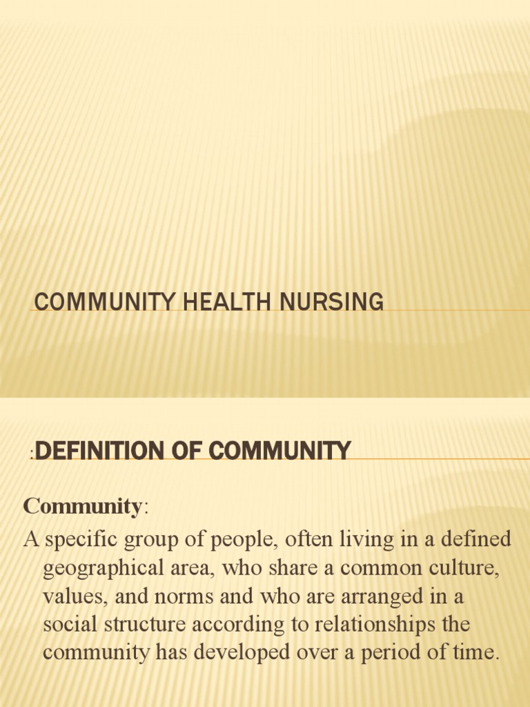 Community Health Nursing Overview | PDF | Preventive Healthcare ...