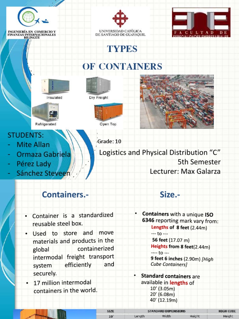 Types of Shipping Containers | PDF | Cargo | Ships