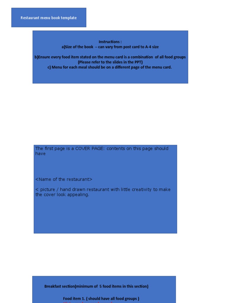Restaurant Menu Book Template | PDF