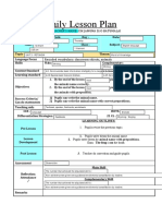 Daily Lesson Plan: Teacher'S Name: Cik Jamuna D/O Batumalai