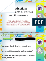 The Concepts of Politics and Governance