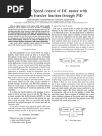 Real Time Speed Control of DC Motor With Unknown Transfer Function Through PID