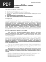 Module 2 MISSTATEMENTS IN THE FINANCIAL STATEMENTS