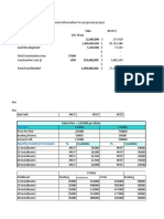 Projected Financial Information For Proposed Project