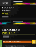 STAT 1043 Statistics: Week 7