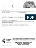What Is Military Psychology? Symposium Proceedings: Calhoun: The Nps Institutional Archive Dspace Repository
