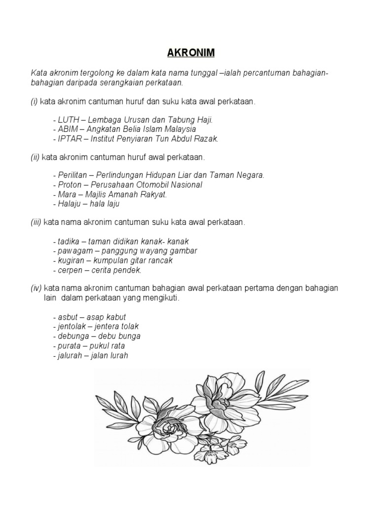 Maksud dan Contoh Kata Akronim | PDF | Seni & Disiplin Bahasa