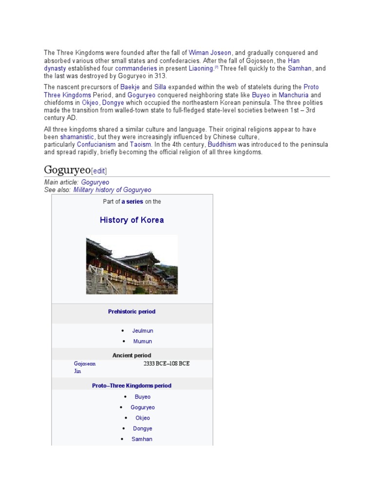 The Three Kingdoms Were Founded After The Fall of | PDF | Korea | East Asia