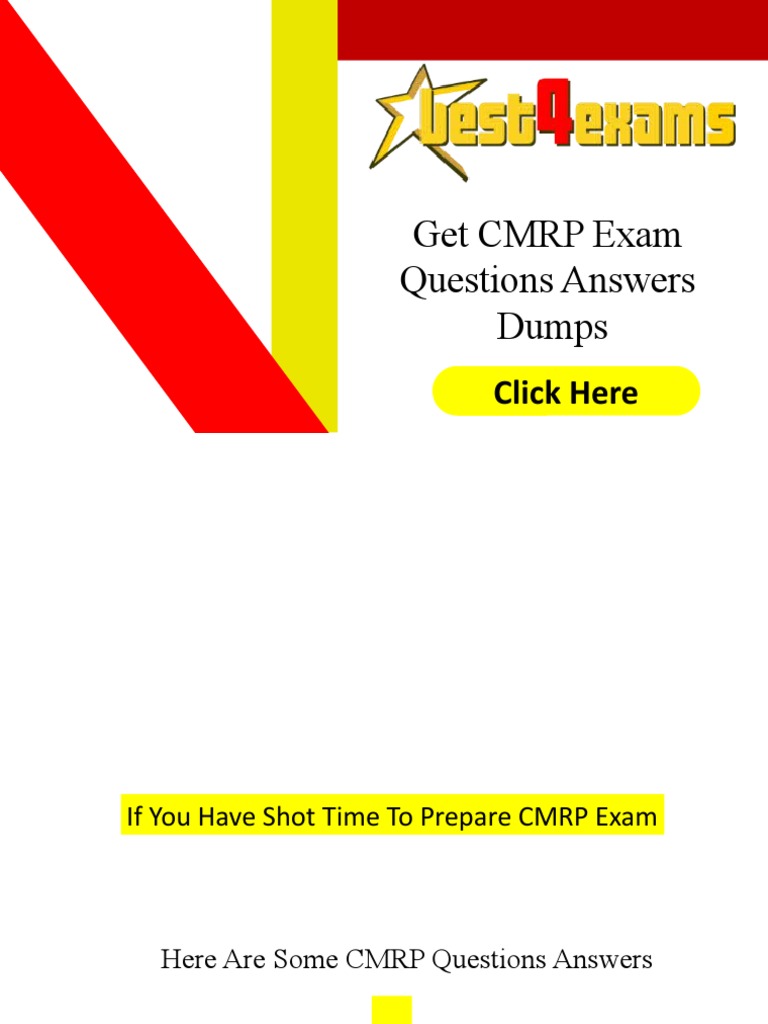 Get CMRP Exam Questions Answers Dumps: Click Here | PDF