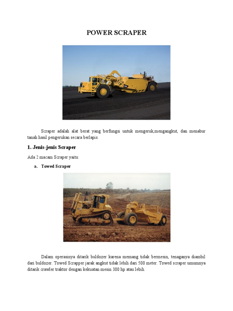 Fungsi dan Jenis Power Scraper | PDF