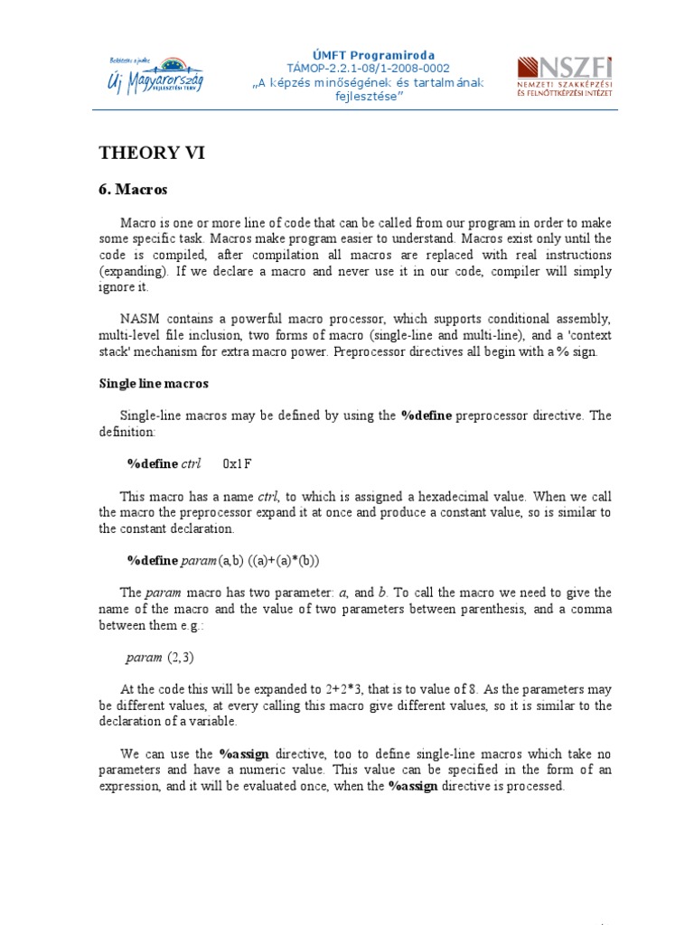 NASM Macro Definitions Explained | PDF | Parameter (Computer ...