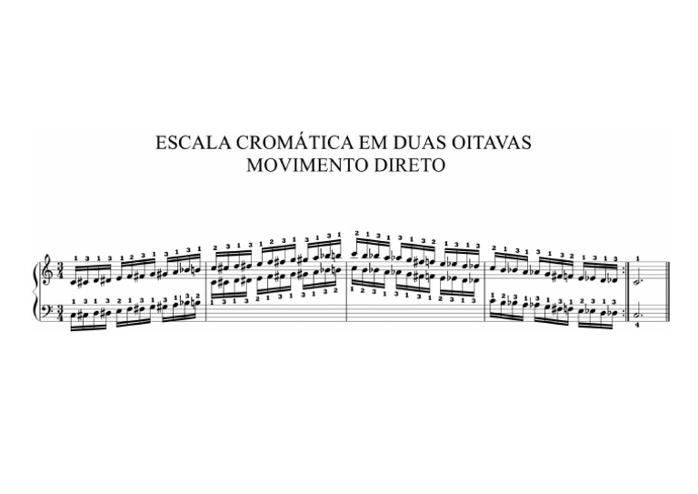 Escala Cromatica 2 Oitavas PDF | PDF