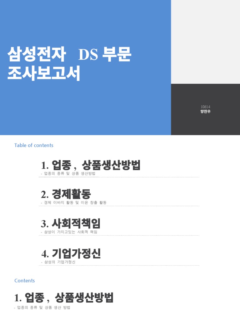 1614 양찬우 삼성전자 DS부문 조사보고서 | PDF