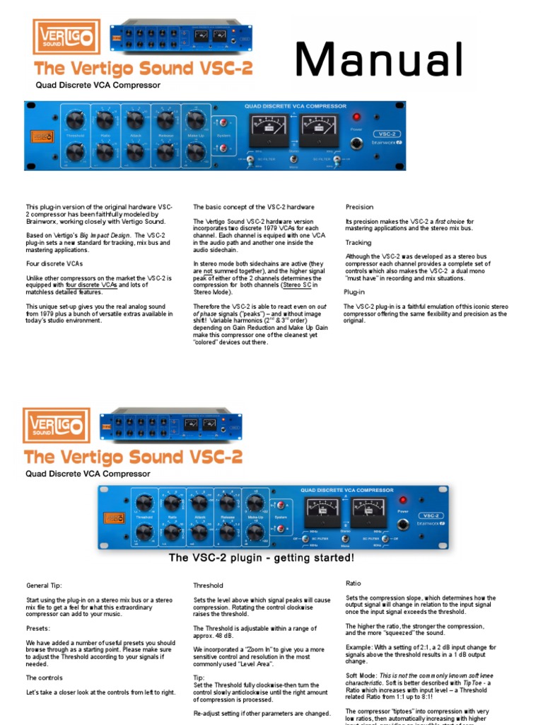 Vertigo VSC2 Manual PDF Acoustics Recording