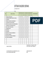 Daftar Hadir Kelas 5