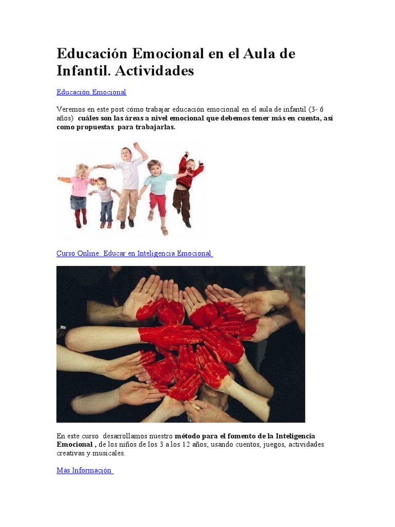 Educación Emocional en El Aula de Infantil | PDF | Las emociones | Empatía