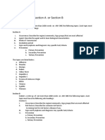 Choose Section A or B for 1000-word write up on infectious or non-communicable diseases