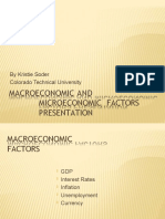 Macroeconomic and Microeconomic Factors Presentation: by Kristie Soder Colorado Technical University