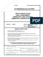 Soalan Final Assesment Covid Pedp A192