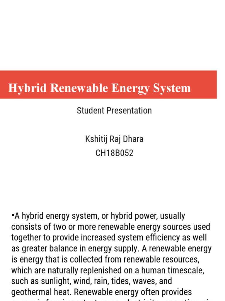 Overview of Hybrid Renewable Systems | PDF | Solar Power | Renewable Energy