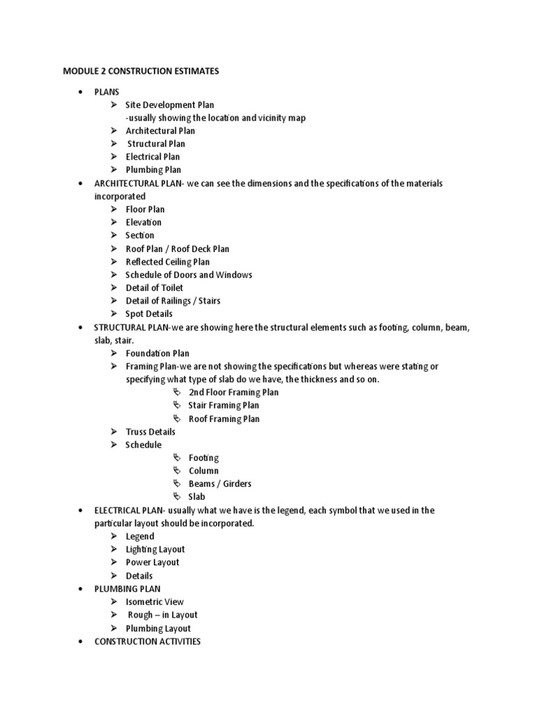 Module 2 Construction Estimates | PDF
