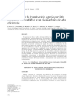 Tratamiento de La Intoxicación Aguda Por Litio Mediante Hemodiálisis Con Dializadores de Alta Eficiencia