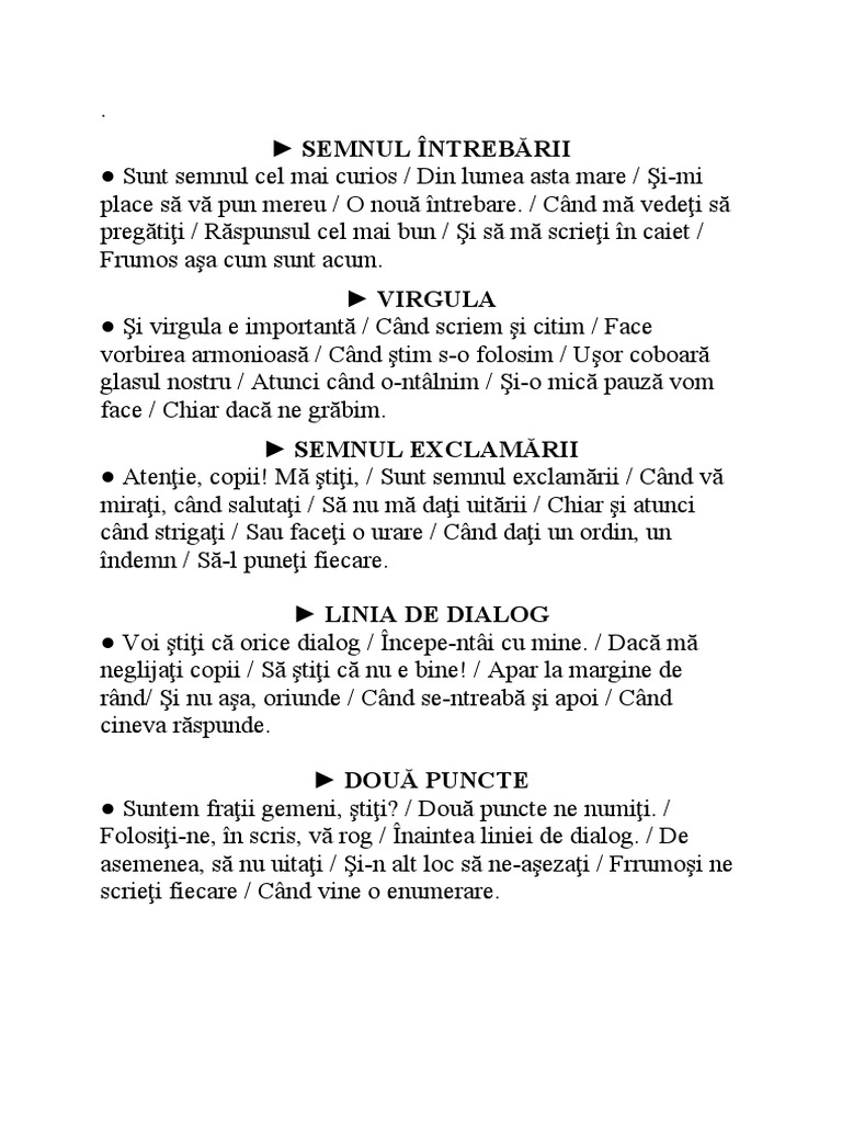 Semne Punct Poezii Jos | PDF