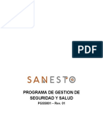 PSS Programa de Seguridad y Salud SANESTO MG, Rev 1, Rev 2017 02 17