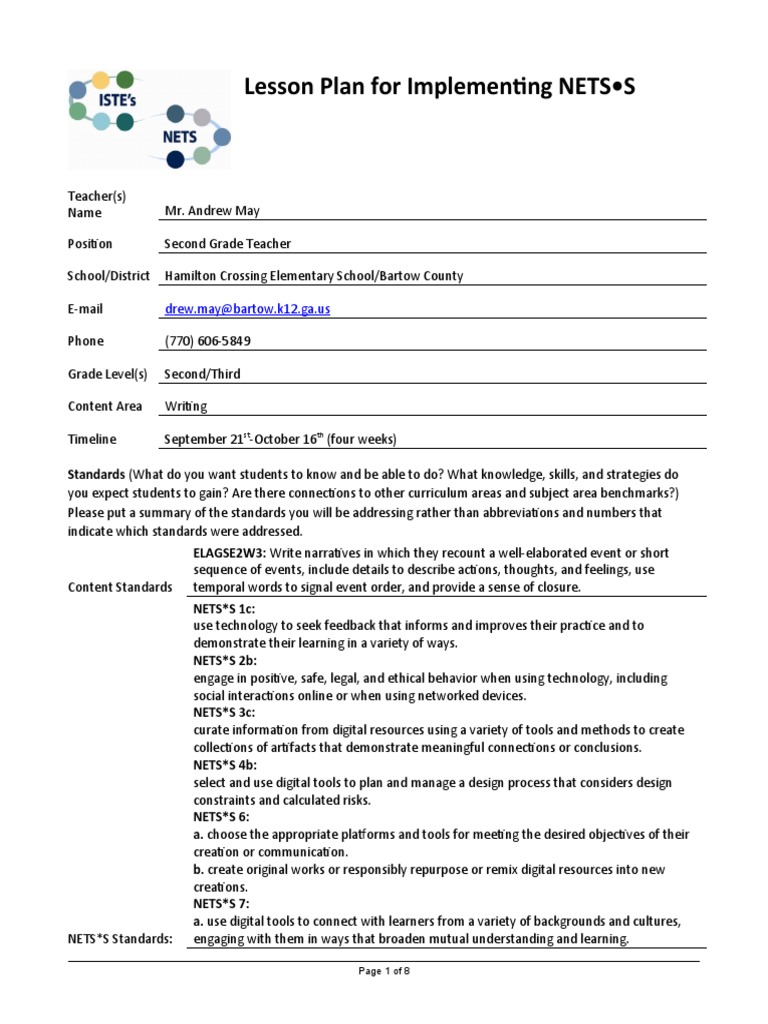 May Drew Iste Lesson Plan | PDF | Question | Narrative