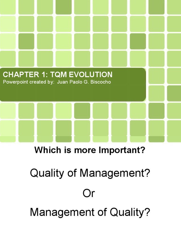 Evolution of Total Quality Management | PDF | Quality Management ...