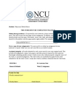 Northcentral University Assignment Cover Sheet