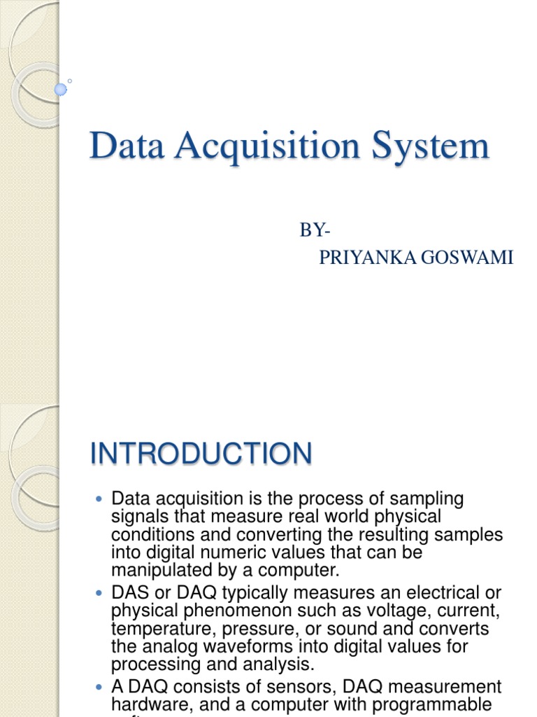 Overview of Data Acquisition Systems | PDF | Data Acquisition | Analog ...