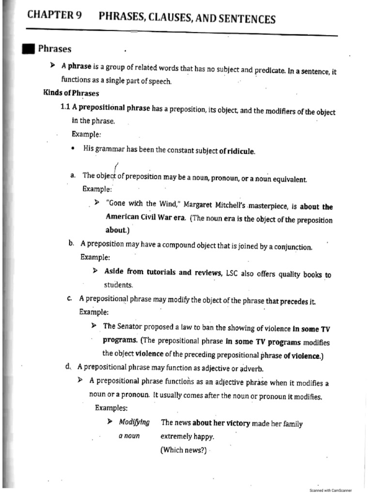 Phrases, Clauses, and Sentences | PDF