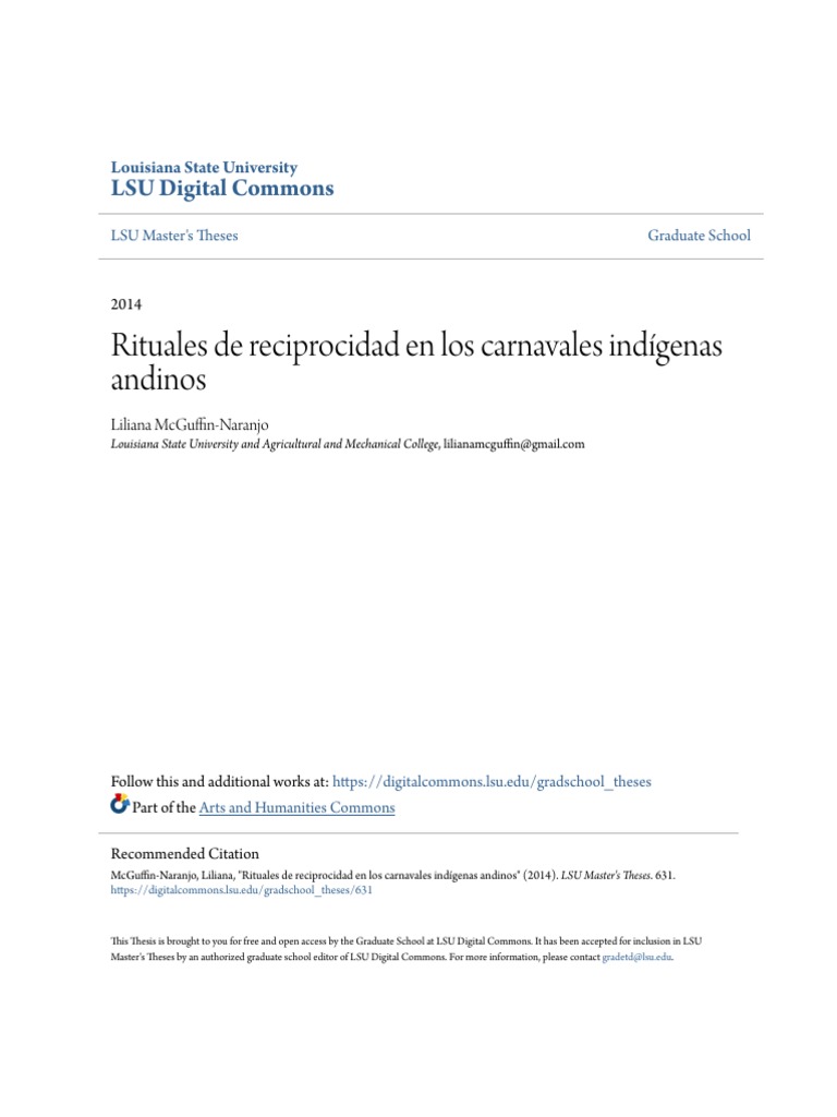 Rituales de Reciprocidad en Los Carnavales Indígenas Andinos | PDF ...
