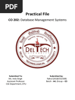 Practical File: CO 202: Database Management Systems