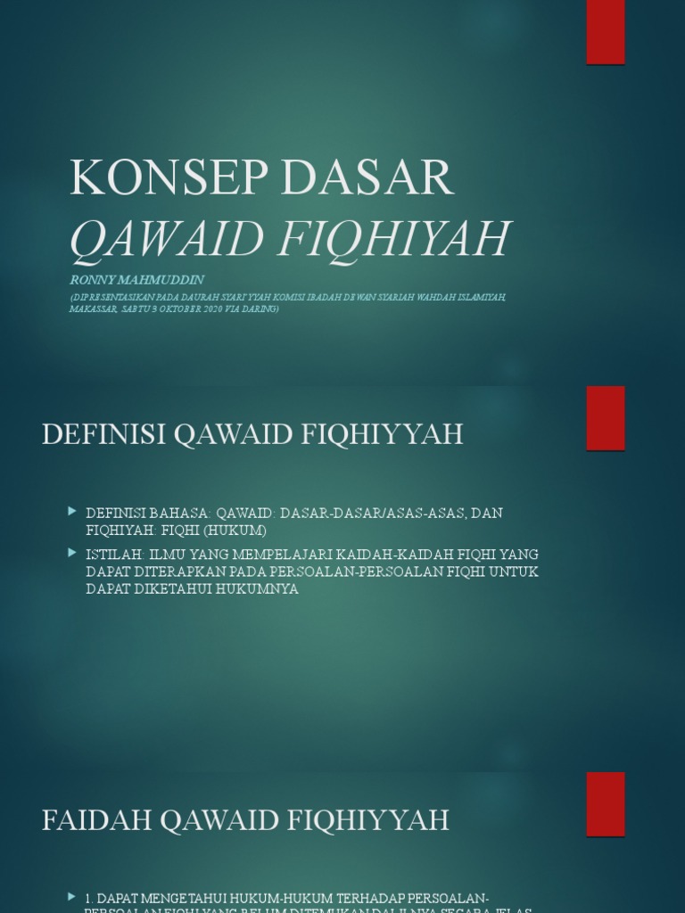 Konsep Dasar Qawaid Fiqhiyyah Pdf