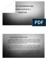 Tactica Interpretarii Criminalistice A Urmelorpptx PDF