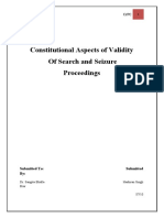 Constitutional Aspects of Validity of Search and Seizure Proceedings