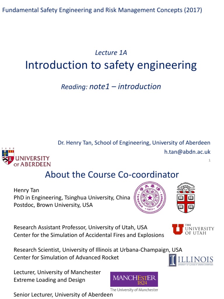 Introduction To Safety Engineering | PDF | Reliability Engineering ...