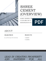 Shree Cement (Overview) : Name-Krishna Chandra Kakra Class-Mba Sec-A REGISTRATION NO.-20020186